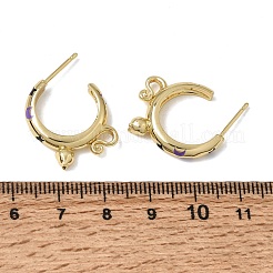 Brass Enamel Stud Earrings&nbsp;KK-CBA8324-23G