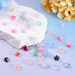 50Pcs Dyed & Heated Glass Bead Caps&nbsp;GLAA-TADJ0001-17