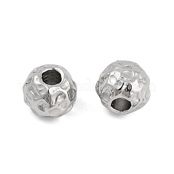 変色防止加工を施した316サージカルステンレススチールビーズ  ラウンド  ステンレス鋼色  4.5x5x5mm  穴：1.6mm&nbsp;STAS-M106-01D-P