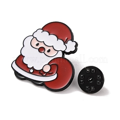 クリスマステーマのエナメルピン  バックパック服用合金ブローチ  サンタクロース  30x29x1mm&nbsp;JEWB-M043-05D