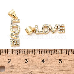 Valentine's Day Rack Plating Brass Micro Pave Clear Cubic Zirconia Pendants&nbsp;KK-A206-07G