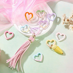 10Pcs 10 Colors Baking Paint Alloy Spring Gate Rings&nbsp;FIND-TA0009-95