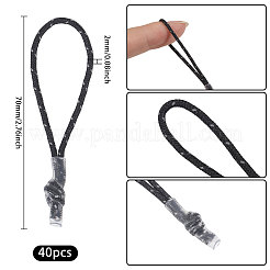 PVC＆ポリエステル熱収縮チューブプルテールロープ  バックパックのジッパープルの交換  ジャケット  荷物  財布  ハンドバッグ  トレーナー  ブラック  70mm&nbsp;FIND-WH0366-238