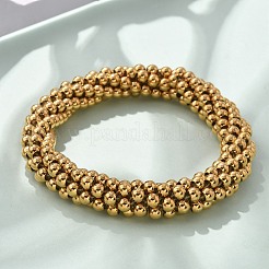 304ステンレススチールブレスレット  ラウンド  ゴールドカラー  3/8インチ（1cm）  内径：2インチ（5cm）&nbsp;STAS-D330-01G