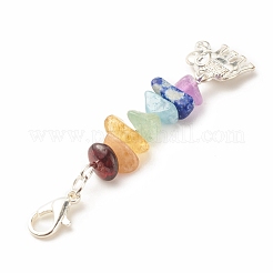 チャクラ テーマ天然宝石ペンダント装飾  合金製カニカン付き  ペンダント  混合図形  5.85cm&nbsp;HJEW-JM00645