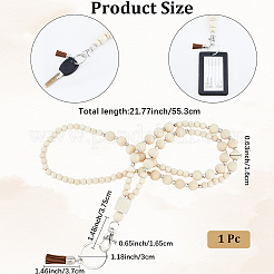木製携帯ハンドストラップチェーン1個  合金のパーツと  携帯電話アクセサリー用  553mm&nbsp;AJEW-CP0008-92
