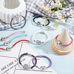10Pcs 10 Colors PU Imitation Leather Braided Bracelet Makings&nbsp;FIND-PH0010-84
