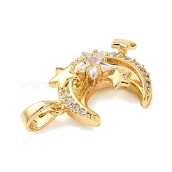 Brass Micro Pave Clear Cubic Zirconia Pendants&nbsp;KK-C264-12D-G