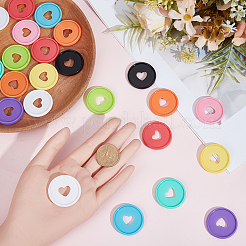 60Pcs 10 Colors Plastic Loose Leaf Ring Round Binder Discs&nbsp;FIND-GF0009-71