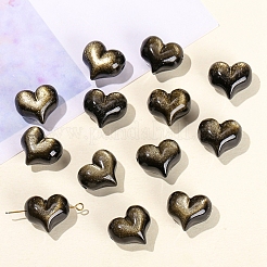 Natural Golden Sheen Obsidian Beads&nbsp;PW-WG54949-01