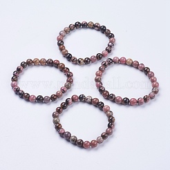 Natural  Rhodonite Beaded Stretch Bracelets&nbsp;BJEW-I253-8mm-26