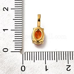 イオンプレーティング（IP）304ステンレススチールラインストーンペンダント  楕円形のチャーム  14KGP本金メッキ  タンジェリン  14x6x4.5mm  穴：4.5x2.5mm&nbsp;X-STAS-A104-11G-11