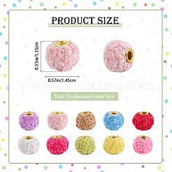 50Pcs 10 Colors Polyester European Beads&nbsp;FIND-SZ0019-29