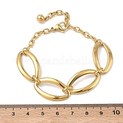 Two Tone 304 Stainless Steel Link Bracelets&nbsp;BJEW-P396-01A-G