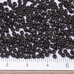 MIYUKIラウンドロカイユビーズ  日本製シードビーズ  （rr2004)マットメタリックダークオリーブ  11/0  2x1.3mm  穴：0.8mm  約1100PCS /ボトル  10 G /ボトル&nbsp;SEED-JP0008-RR2004