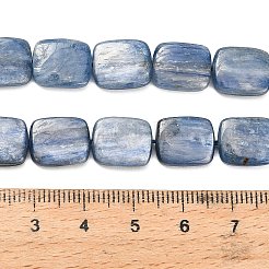 天然石カヤナイトビーズ連売り  長方形  12~12.5x10x3~3.5mm  穴：0.6mm  約34個/連  16.34''（41.5センチメートル）&nbsp;G-H335-I01-10x12mm
