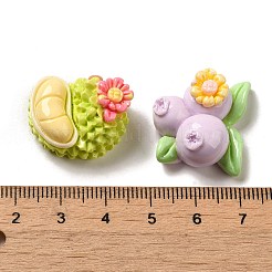 花、果実、不透明樹脂、デコデンカボション  混合図形  ミックスカラー  21.5~27.5x15.5~24x9~12mm&nbsp;CRES-P033-01