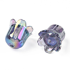 UVメッキ透明アクリルビーズ  虹色の  花  ミックスカラー  15.5x16.5mm  穴：2mm&nbsp;PACR-N015-08