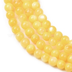 染め天然淡水シェルビーズ連売り  スムーズなラウンド  きいろ  3mm  穴：0.6mm  約61~62個/連  7.01''~7.17''（17.8~18.2センチメートル）&nbsp;SH-CBA2978-07C-01