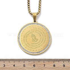 201 Stainless Steel Rhinestone Pendant Necklaces for Women&nbsp;NJEW-U021-05G