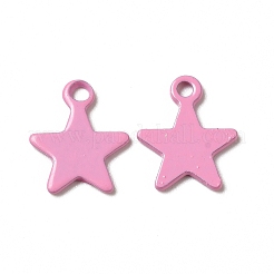 スプレー塗装された201ステンレススチールチャーム  星のチャーム  ミックスカラー  10x8.5x0.5mm  穴：1.2mm&nbsp;STAS-I672-28
