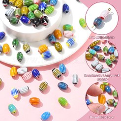 90Pcs 15 Colors Handmade Millefiori Lampwork Beads&nbsp;LAMP-CJ0002-31