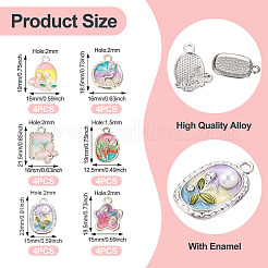 24Pcs 6 Styles Alloy Enamel Pendants&nbsp;ENAM-TA0003-27