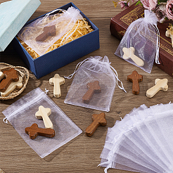 24Pcs Pine Cross Ornaments&nbsp;DJEW-PH0001-64