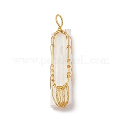 Copper Wire Wrapped Natural Selenite Big Pendants&nbsp;KK-E086-01G