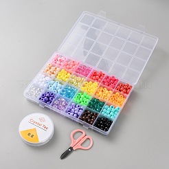 DIY プラスチックバレルビーズブレスレット製作キット  ミックスカラー  9.5x5.5mm  穴：4mm&nbsp;DIY-WH0888-420