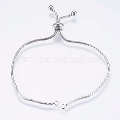 Non-Tarnish Adjustable 304 Stainless Steel Snake Chain Necklace Making&nbsp;STAS-E163-38P