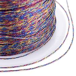 ポリエステル編組メタリック糸  DIYの編みこみのブレスレット作りと刺繡のために  カラフル  0.4mm  6プライ  約54.68ヤード（50m）/ロール&nbsp;OCOR-I007-B-08