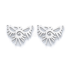 変色しない201ステンレススチールペンダント  鳥  ステンレス鋼色  23x28x1mm  穴：1.4mm&nbsp;STAS-N090-LA929-1