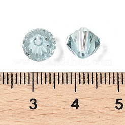 透明な模造オーストリアクリスタルK9ガラスビーズ  多面カット  双円錐形  ライトスカイブルー  8x8mm  穴：1mm&nbsp;GLAA-L048-02-02
