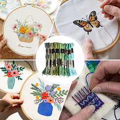 6層ポリエステル刺繍フロス  クロスステッチの糸  セグメント染めグラデーションカラー/クリスマス/秋カラーシリーズ  カラフル  0.5~1mm  約8.75ヤード（8m）/バンドル  12束/セット&nbsp;OCOR-WH20074-15N