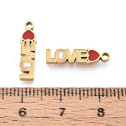 304 Stainless Steel & Enamel Word Love Pendants&nbsp;STAS-T073-20G