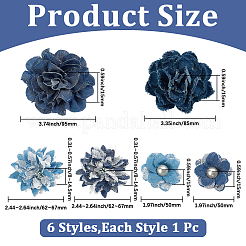 6個6スタイルの布装飾アクセサリー  花  ミックスカラー  50~95x8~15mm  1個/スタイル&nbsp;DIY-CY0003-19