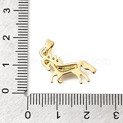 ブラスクリアキュービックジルコニアチャーム  馬のチャーム  長持ちメッキ  18KGP本金メッキ  20x10x2.2mm  穴：5x3mm&nbsp;KK-B187-23G