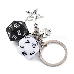 Dice Opaque Acrylic Pendant Keychain&nbsp;KEYC-JKC01198-03