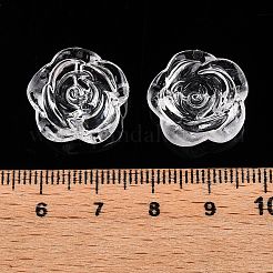透明なアクリルビーズ  ローズ  透明  17.5x18x6.5mm  穴：1.6mm&nbsp;OACR-N137-32G