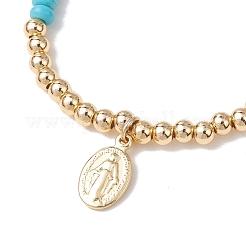 2Pcs Synthetic Turquoise Beads Stretch Bracelets&nbsp;BJEW-JB13415-03