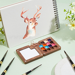 携帯用水彩画用品セット  木製水彩絵の具パレットボックスを含む  アルミ着脱式水彩筆ペン  メタルバインダークリップとa5アートドローイングスケッチブック  ミックスカラー&nbsp;AJEW-PH0011-28