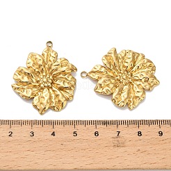 304ステンレスペンダント  花  イオンプレーティング（ip）  18KGP本金メッキ  38x31x3.5mm  穴：2.5mm&nbsp;STAS-C152-09G