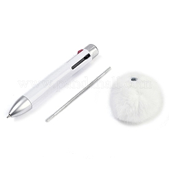 プラスチックボールペン  アイロンビーズペン  ポンポムボール  DIYの個性的ペン用  ホワイト  184~185x12.5mm&nbsp;OFST-D288-01E