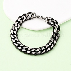 304 Stainless Steel Cuban Link Chain Bracelets for Men Women&nbsp;BJEW-C124-04B-02