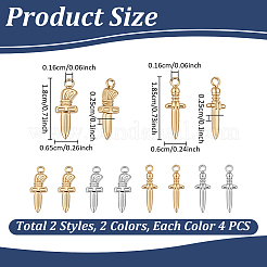 16Pcs 4 Styles 304 Stainless Steel Pendants&nbsp;STAS-UN0064-79