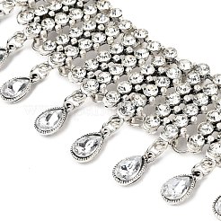 Alloy Full Crystal Rhinestone Teardrop Tassel Choker Necklaces for Women&nbsp;FS-WGE797D-02