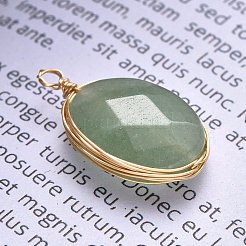 Natural Green Aventurine Pendants&nbsp;PALLOY-JF00467-01