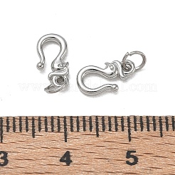 304ステンレススチールSフック留め具  丸カン付き  ステンレス鋼色  10x6x5mm  穴：3mm&nbsp;SA-CBAF1D5-22P