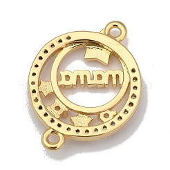 Brass Micro Pave Clear Cubic Zirconia Links&nbsp;ZIRC-A013-11G